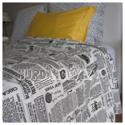 Twin Xl Duvet Cover - Newspaper Print Cotton Dorm Bedding - thumbnail 3