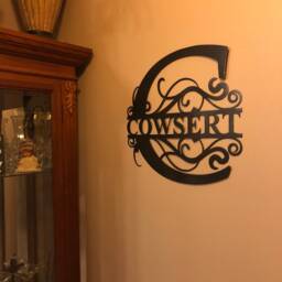 Custom Metal Last Name Sign - Monogram Wall Decor, Usa Made - thumbnail 3