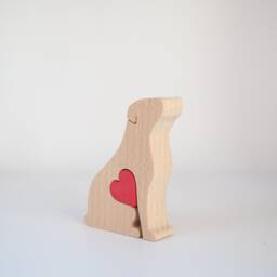 Personalised Border Terrier Figurine, Red Love Heart Dog Memorial Keepsake, Custom Mother's Day Gift For Owner - thumbnail 3
