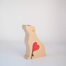 Personalised Border Terrier Figurine, Red Love Heart Dog Memorial Keepsake, Custom Mother's Day Gift For Owner - thumbnail 2