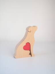 Personalised Border Terrier Figurine, Red Love Heart Dog Memorial Keepsake, Custom Mother's Day Gift For Owner - thumbnail 1