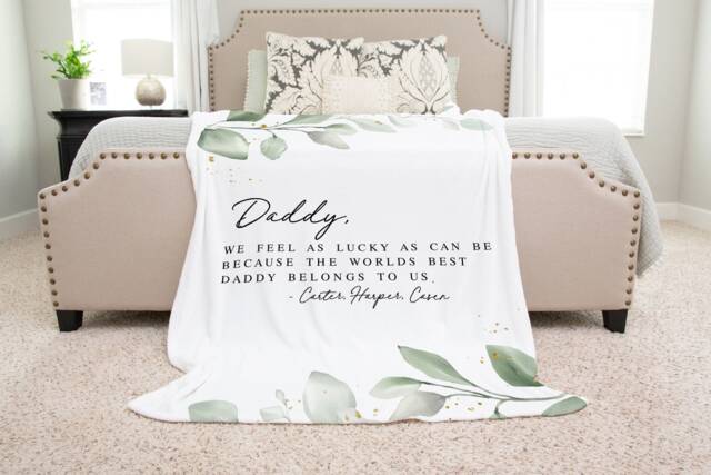 Personalized Christmas Gift For Dad, Grandparents Blanket From Daughter Or Son, Dad Present, Grandpa - image 1