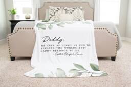 Personalized Christmas Gift For Dad, Grandparents Blanket From Daughter Or Son, Dad Present, Grandpa - thumbnail 1