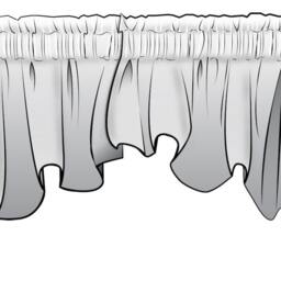 Empress Swag Valance, Gent Pomegranate Red, Lined - thumbnail 2
