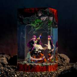 Mage Fern - Frieren Beyond Journey's End Resin Lamp, Anime Diorama Night Light, Wood Epoxy Art, Personalized Manga Gift - thumbnail 3
