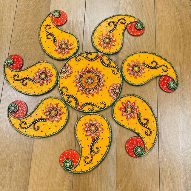 Handcrafted Wooden Rangoli Board Diwali Decor, Festival Gift - image 1