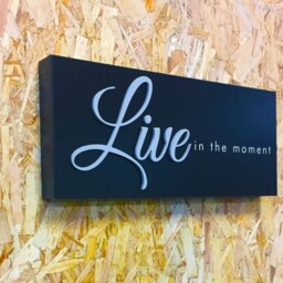 Wall Art Hard Canvas Print With 3D Letters - Live in The Moment - thumbnail 2