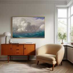Albert Bierstadt Seascape Art Print Storm Clouds Vintage Poster - thumbnail 1