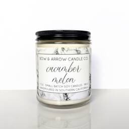 Natural Soy Candle Cucumber Melon Scented - 7 Oz Jar Fresh Scent Clean Fruity - thumbnail 3