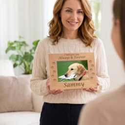 Pet Memorial Personalized Dog Gifts Custom Wooden Photo Frame Keepsake - thumbnail 3