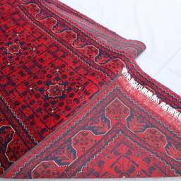 Red 25 Ft Runner Rug, Afghan Hand Knotted Veg Dyes Soft Wool Khal Mohammadi Bukhara Tribal Rug, Oriental Turkmen Long Hallway Runner - thumbnail 4
