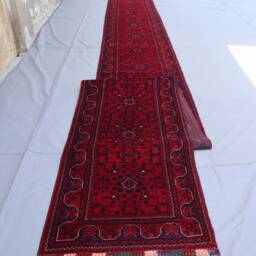 Red 25 Ft Runner Rug, Afghan Hand Knotted Veg Dyes Soft Wool Khal Mohammadi Bukhara Tribal Rug, Oriental Turkmen Long Hallway Runner - thumbnail 2