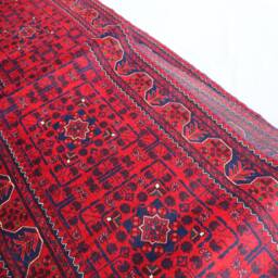Red 25 Ft Runner Rug, Afghan Hand Knotted Veg Dyes Soft Wool Khal Mohammadi Bukhara Tribal Rug, Oriental Turkmen Long Hallway Runner - thumbnail 3