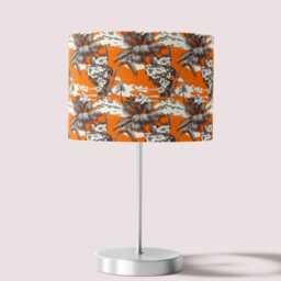Lampshade Orange Tiki Hula Print Velvet - Hawaii Tropical- Drum Lamp Shade 25cm 30cm 35cm 40cm 45cm Table Lamp Shade, Ceiling Pendant - thumbnail 2