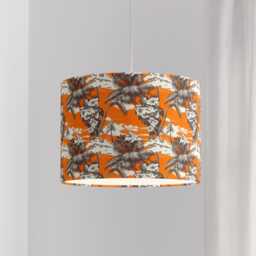 Lampshade Orange Tiki Hula Print Velvet - Hawaii Tropical- Drum Lamp Shade 25cm 30cm 35cm 40cm 45cm Table Lamp Shade, Ceiling Pendant - thumbnail 3
