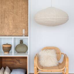 Oslo Cotton Dome Pendant Light Natural Woven Ceiling Lamp, Cozy Modern Hanging Lighting Fixture - thumbnail 2