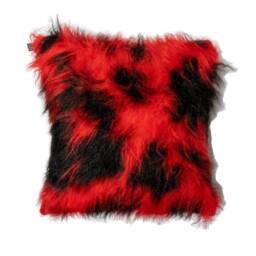 Camouflage Red & Black Fluffy Cushion Cover, Great Fun Fluff Soft Fabric Perfect Scatter Cushion For Sofa Bed Fits 18 - thumbnail 1