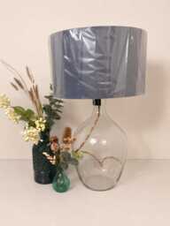Chrome Top Blown Recycled Glass Lamp 44cm - thumbnail 1