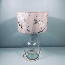 Chrome Top Blown Recycled Glass Lamp 44cm - thumbnail 3