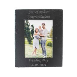 Personalised Slate Photo Frame Engraved Family Picture Frame - thumbnail 2