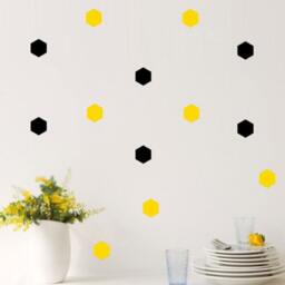 30 Hexagon Stickers, Honeycomb Vinyl Wall Decal, Sticker, Nursery Decor, Geometric Gold Sticker - thumbnail 2