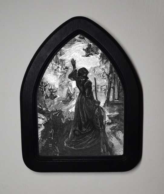 Halloween Black Gothic Arch Wooden Framed Picture, Douglas Scottish, Witches Of Delnabo, Print, Witchy Wall Hanging - image 1
