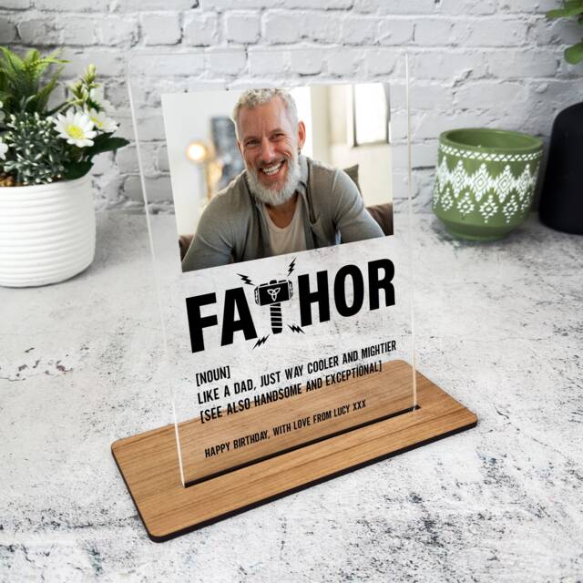 Birthday Gift Fathoor Thor Photo Frame Personalised Acrylic Plaque - Gift, Custom - image 1