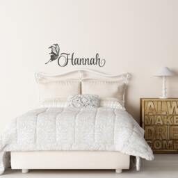 Butterfly Name Vinyl Wall Decal - Girls Nursery Decor Ww57 - thumbnail 1