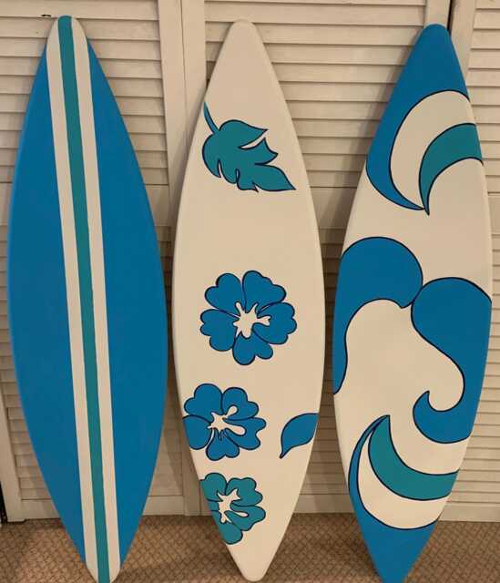 4F Wood Surfboard Wall Art Decor Beach House Sign Replica Hand-Painted Personalized - image 1