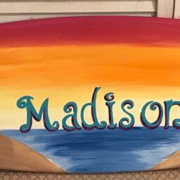 4F Wood Surfboard Wall Art Decor Beach House Sign Replica Hand-Painted Personalized - thumbnail 3