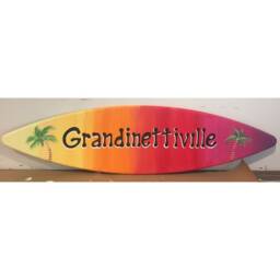 4F Wood Surfboard Wall Art Decor Beach House Sign Replica Hand-Painted Personalized - thumbnail 2