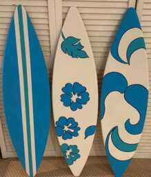 4F Wood Surfboard Wall Art Decor Beach House Sign Replica Hand-Painted Personalized - thumbnail 1