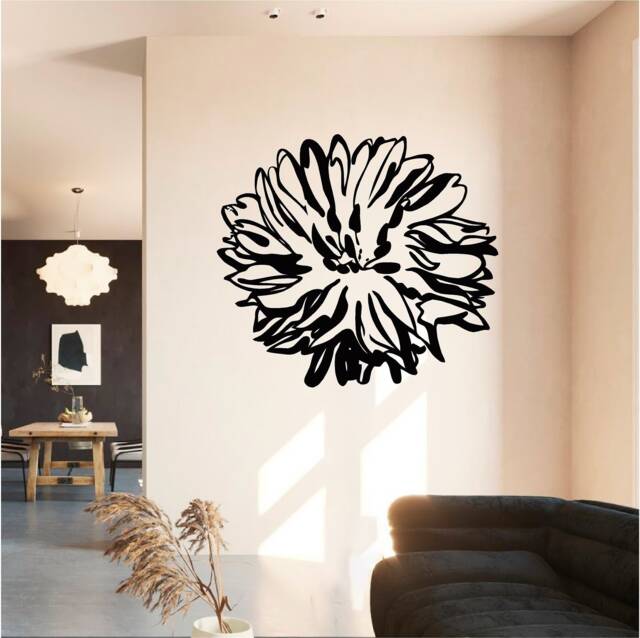 Chrysanthemum Vinyl Wall Art, Decal, Sticker, Transfer, Mural, Decor, Rent Friendly, Interior, Exterior, Full Removable, - 0296 - image 1