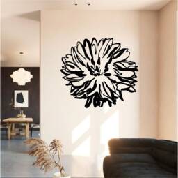 Chrysanthemum Vinyl Wall Art, Decal, Sticker, Transfer, Mural, Decor, Rent Friendly, Interior, Exterior, Full Removable, - 0296 - thumbnail 1