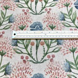 1344. Damson Green/Red/Indigo Linen Look 100% Cotton Cushion Cover - thumbnail 3