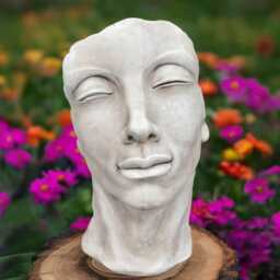 Concrete Face Statue Large Stone Head Bust Cement Human Sculpture Modern Garden Figurine Outdoor Yard Art Ornament For Lawn Decor - thumbnail 1
