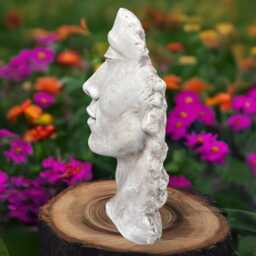 Concrete Face Statue Large Stone Head Bust Cement Human Sculpture Modern Garden Figurine Outdoor Yard Art Ornament For Lawn Decor - thumbnail 3