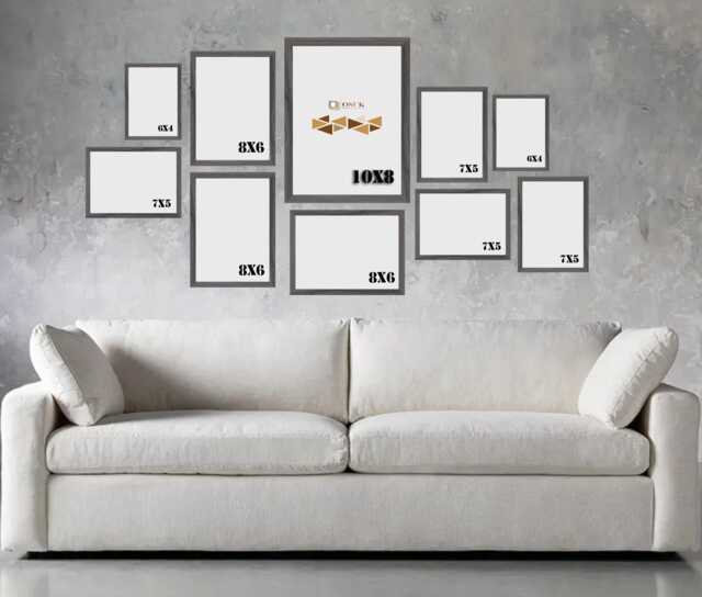 "Grey 10 Piece Multi Picture Frame - Photo Collage Wall Art Hanging Table Set Frames Comes With 10x8""/8x6"" 7x5""/ 6x4" - image 1