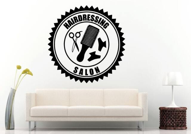 Spa Hair Nail Massage Salon Hairdressing Logo Sign Emblem With Tools Wall Decal Vinyl Sticker Mural Room Decor L615 - image 1