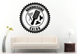 Spa Hair Nail Massage Salon Hairdressing Logo Sign Emblem With Tools Wall Decal Vinyl Sticker Mural Room Decor L615 - thumbnail 1