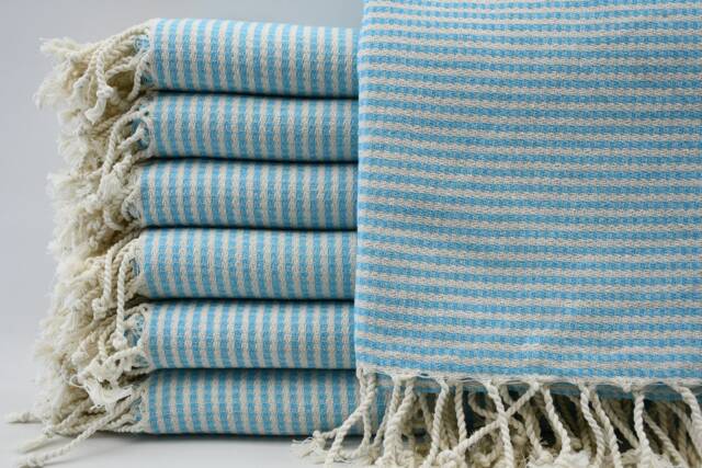 "Cotton Towel, Turquoise Peshtemal, Turkish Towel, 40""x70" - image 1