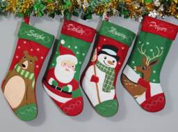 On Sales Personalized Christmas Stocking Holidays Decoration Snowman Monogram Stockings Ornaments/4 Styles