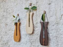 Tulip Propagation Station Set Of 3, Wall Planter Indoor & Outdoor Decor, Living Wood, Grandma Gift Idea, Christmas Idea