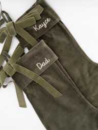 Personalized Velvet Christmas Stocking - Custom Embroidered Name - thumbnail 1