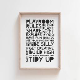Playroom Prints, Monochrome Nursery Wall Art, Boys Bedroom Posters - thumbnail 1