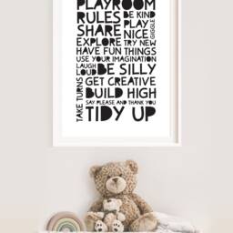 Playroom Prints, Monochrome Nursery Wall Art, Boys Bedroom Posters - thumbnail 3