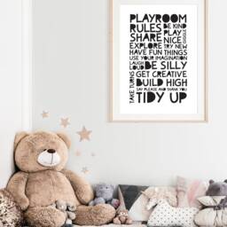 Playroom Prints, Monochrome Nursery Wall Art, Boys Bedroom Posters - thumbnail 2
