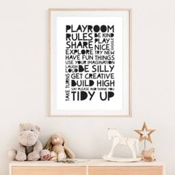 Playroom Prints, Monochrome Nursery Wall Art, Boys Bedroom Posters - thumbnail 4