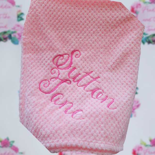 Personalized Embroidered Baby Blanket Soft Waffle Weave Swaddle - image 1