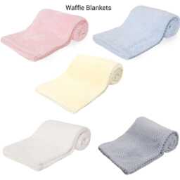 Personalized Embroidered Baby Blanket Soft Waffle Weave Swaddle - thumbnail 4